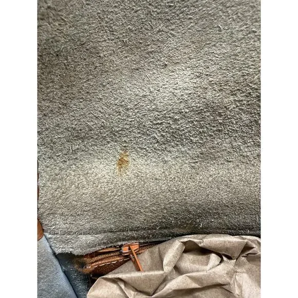 Vtg DOONEY & BOURKE AWL Equestrian Bag White Pebbled Leather British Tan 80's - Picture 10 of 16